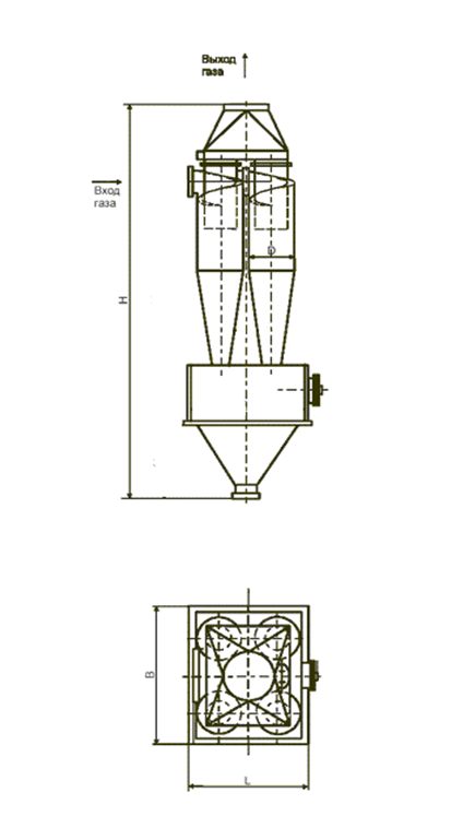 ЦН-11-800-4СП с бункером и сборником